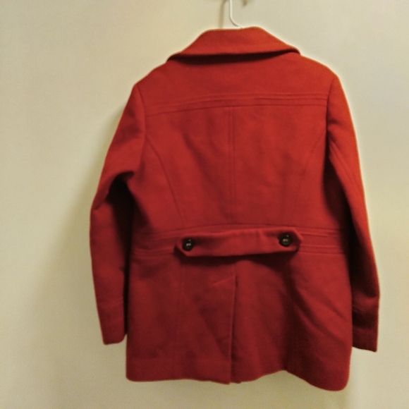 Calvin Klein Women's Size Double Breasted 100% Wool Red Peacoat (Size 14 - Picture 13 of 15